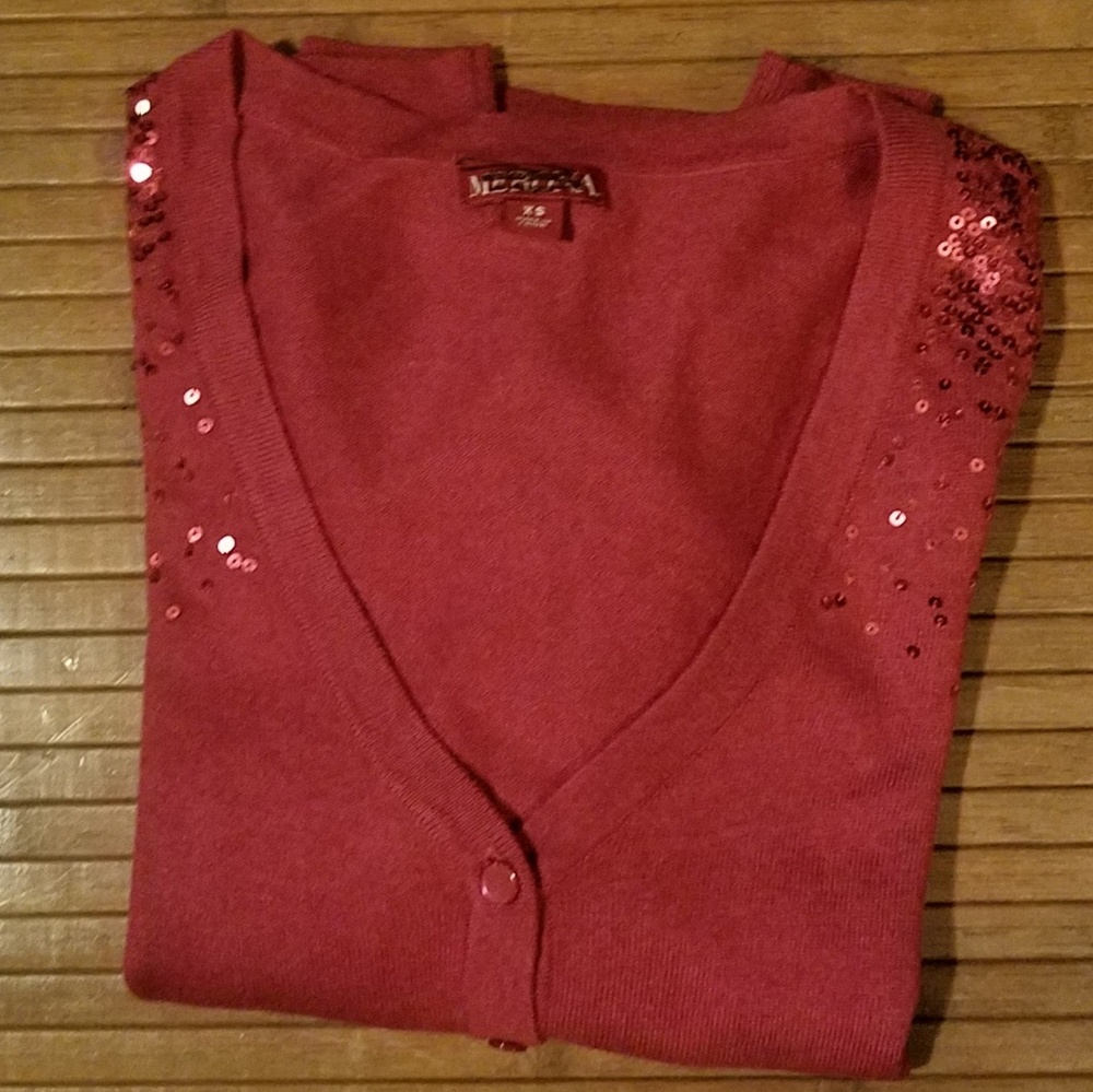 RED SWEATER w SEQUIN by MERONA